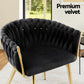 Elodie Set of 2 Dining Chair Velvet Weaving Armchair - Black