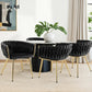 Elodie Set of 4 Dining Chair Velvet Weaving Armchair - Black