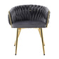 Elodie Dining Chair Velvet Weaving Armchair - Grey