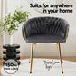 Elodie Set of 4 Dining Chair Velvet Weaving Armchair - Grey