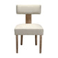 Tamsin Set of 2 Dining Chairs Linen Fabric Wooden - Beige