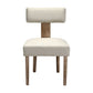 Tamsin Set of 4 Dining Chairs Linen Fabric Wooden - Beige