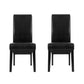Sienna Set of 2 Dining Chairs Leather Parsons Chair - Black