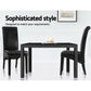 Sienna Set of 2 Dining Chairs Leather Parsons Chair - Black