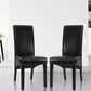 Sienna Set of 2 Dining Chairs Leather Parsons Chair - Black