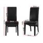 Sienna Set of 4 Dining Chairs Leather Parsons Chair - Black