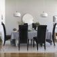 Sienna Set of 4 Dining Chairs Leather Parsons Chair - Black