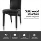 Sienna Set of 4 Dining Chairs Leather Parsons Chair - Black