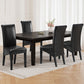 Sienna Set of 4 Dining Chairs Leather Parsons Chair - Black
