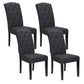 Holly Set of 4 Dining Chairs Linen Parsons Chair - Dark Grey
