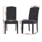 Holly Set of 4 Dining Chairs Linen Parsons Chair - Dark Grey