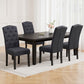Holly Set of 4 Dining Chairs Linen Parsons Chair - Dark Grey