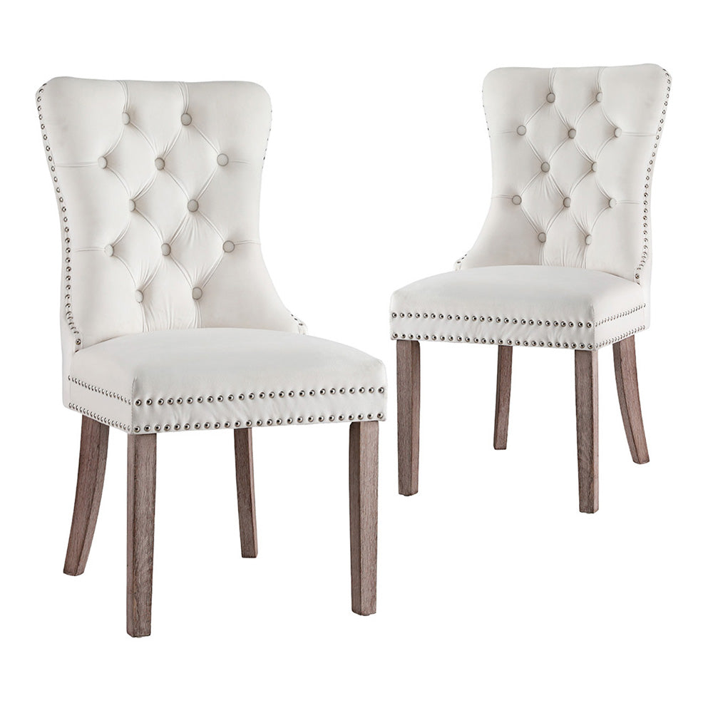 Blythe Set of 2 Dining Chairs Velvet - Beige