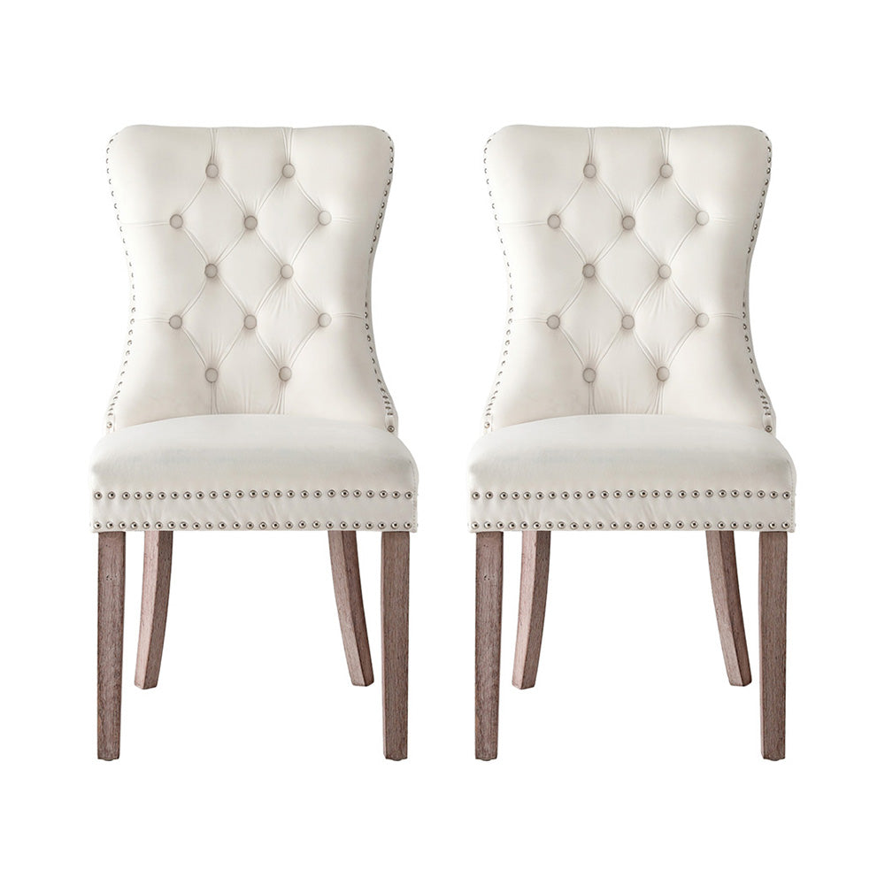 Blythe Set of 2 Dining Chairs Velvet - Beige