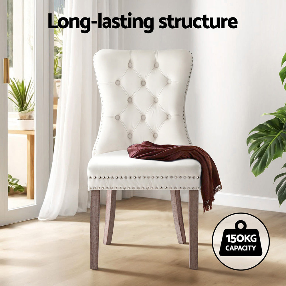 Blythe Set of 2 Dining Chairs Velvet - Beige