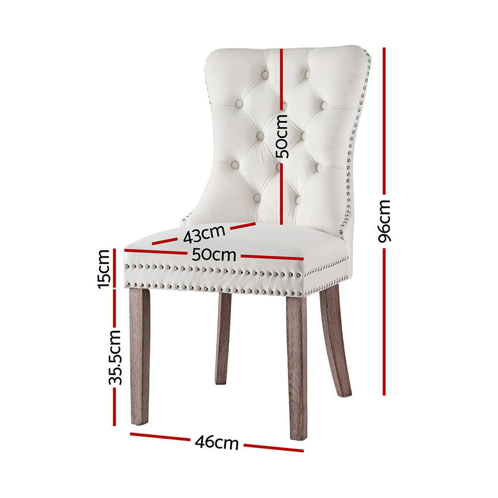 Blythe Set of 4 Dining Chairs Velvet - Beige