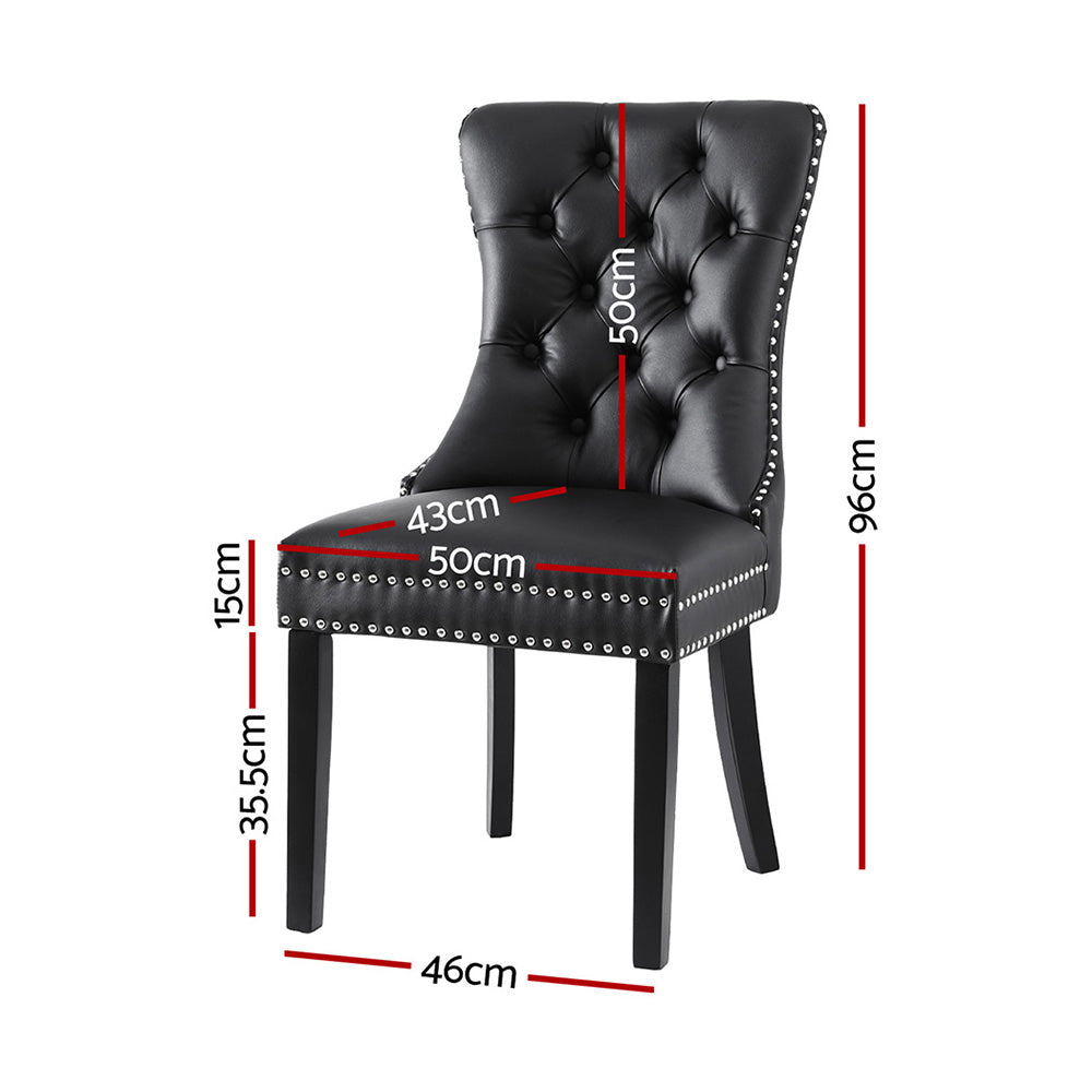 Blythe Set of 2 Dining Chairs Leather - Black
