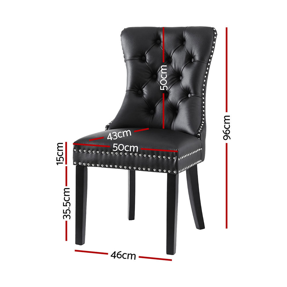 Blythe Set of 4 Dining Chairs Leather - Black