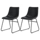Winifred Set of 2 Dining Chairs Retro PU Leather Kitchen Lounge Cafe Accent Chair - Black