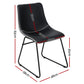 Winifred Set of 2 Dining Chairs Retro PU Leather Kitchen Lounge Cafe Accent Chair - Black