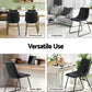 Winifred Set of 2 Dining Chairs Retro PU Leather Kitchen Lounge Cafe Accent Chair - Black