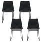 Winifred Set of 4 Dining Chairs Retro PU Leather Kitchen Lounge Cafe Accent Chair - Black