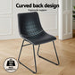 Winifred Set of 4 Dining Chairs Retro PU Leather Kitchen Lounge Cafe Accent Chair - Black