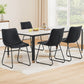 Winifred Set of 4 Dining Chairs Retro PU Leather Kitchen Lounge Cafe Accent Chair - Black
