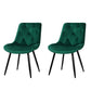 Hadley Set of 2 Dining Chairs Velvet Diamond Tufted - Green