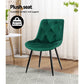 Hadley Set of 2 Dining Chairs Velvet Diamond Tufted - Green