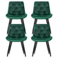 Hadley Set of 4 Dining Chairs Velvet Diamond Tufted - Green