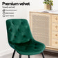 Hadley Set of 4 Dining Chairs Velvet Diamond Tufted - Green