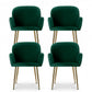 Bentley Set of 4 Dining Chairs Velvet Armchair - Green