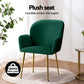 Bentley Set of 4 Dining Chairs Velvet Armchair - Green