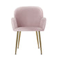 Bentley Set of 2 Dining Chairs Velvet Armchair - Pink