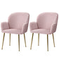 Bentley Set of 2 Dining Chairs Velvet Armchair - Pink