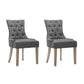 Bristol Set of 2 Dining Chairs Linen French Provincial - Grey