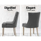 Bristol Set of 2 Dining Chairs Linen French Provincial - Grey