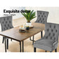 Layne Set of 2 Dining Chairs Velvet French Provincial - Grey