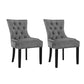 Layne Set of 2 Dining Chairs Velvet French Provincial - Grey