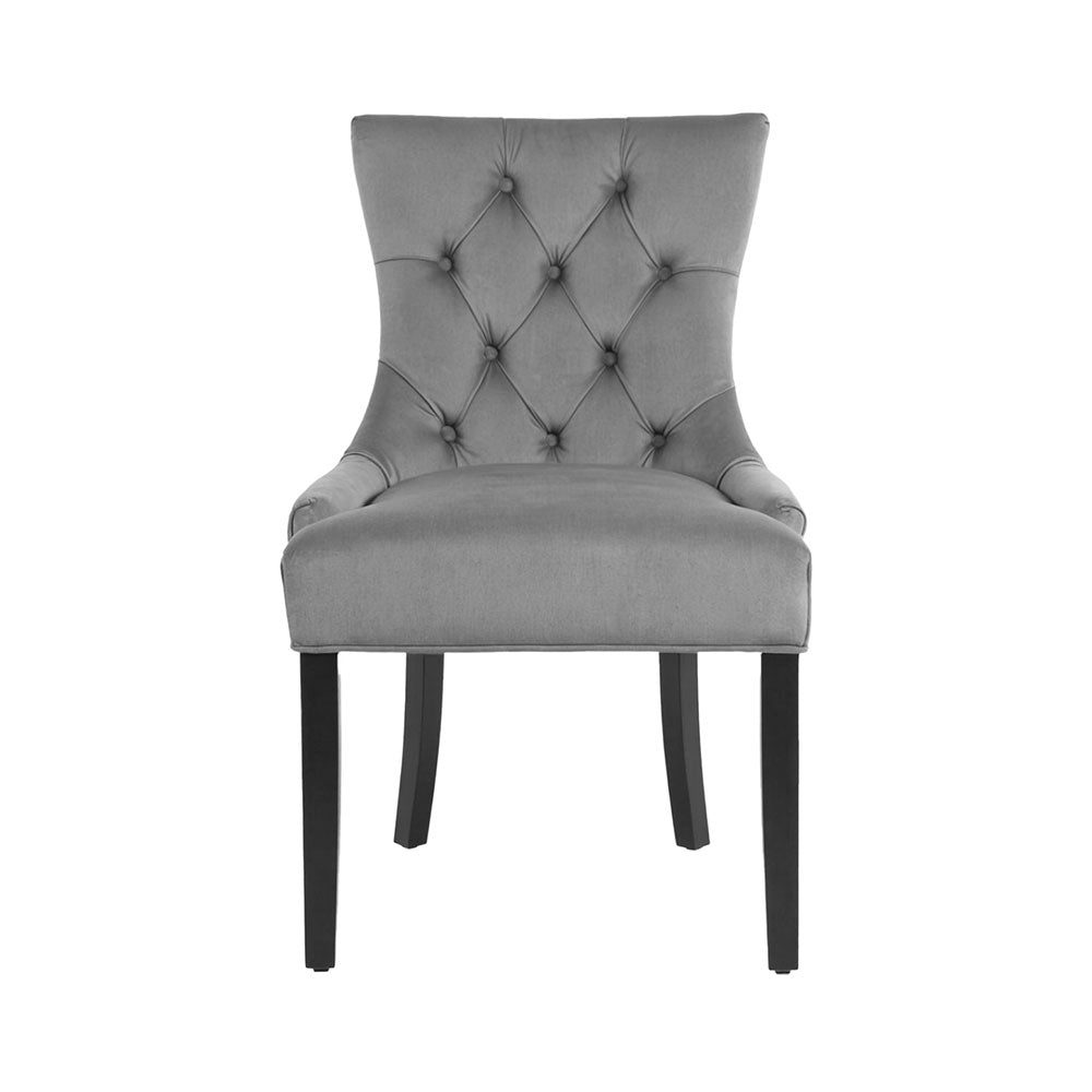 Layne Set of 4 Dining Chairs Velvet French Provincial - Grey