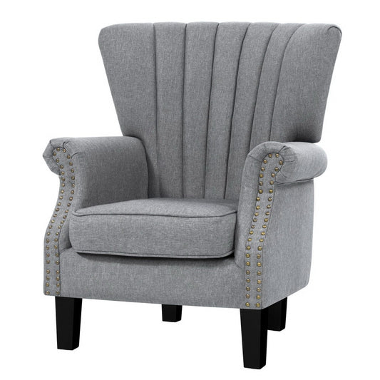 Marian Accent Fabric Lounge Armchair - Grey