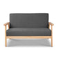 Mona 2-Seater Fabric Sofa Chair - Grey