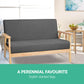 Mona 2-Seater Fabric Sofa Chair - Grey