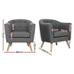 Maliah Accent Tub Fabric Lounge Armchair - Grey