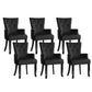 Arden Set of 6 Dining Chair Velvet French Provincial Armchair - Black