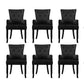 Arden Set of 6 Dining Chair Velvet French Provincial Armchair - Black