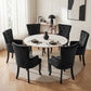 Arden Set of 6 Dining Chair Velvet French Provincial Armchair - Black