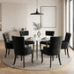 Arden Set of 6 Dining Chair Velvet French Provincial Armchair - Black