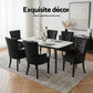 Arden Set of 6 Dining Chair Velvet French Provincial Armchair - Black